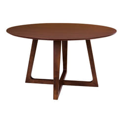 LYNGBY - Table Repas Ø137cm MDF Placage Noyer