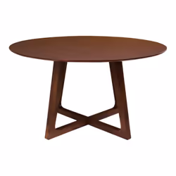 LYNGBY - Table Repas Ø137cm MDF Placage Noyer