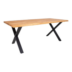 Ciotat - Table Repas 200cm Plateau Chêne et Pieds Acier - Naturel