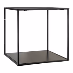 Altobuy - slima - Etagère Murale 2 Plateaux Acier Noir et Aspect Bois - Noir