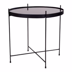 Altobuy 3663738028257 Table à café, latérale et de salon Table basse Forme arrondie