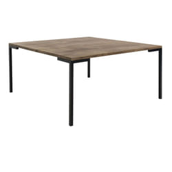 Altobuy - bergame - Table Basse Carrée 90cm Chêne Grisé et Pieds Métal - Naturel