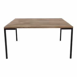 Altobuy - bergame - Table Basse Carrée 90cm Chêne Grisé et Pieds Métal - Naturel