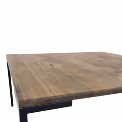 Altobuy - bergame - Table Basse Carrée 90cm Chêne Grisé et Pieds Métal - Naturel - Vue supplémentaire 4