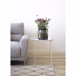 Altobuy 3663738028370, Table basse, Forme arrondie, Blanc