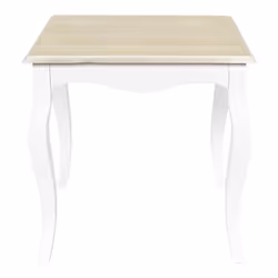 Altobuy - clemence - Table d'Appoint Blanche Plateau Effet Bois - Blanc