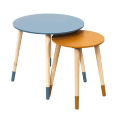 Altobuy - pony - Tables Gigognes Scandinaves Bicolores Bleu et Ocre - Bleu
