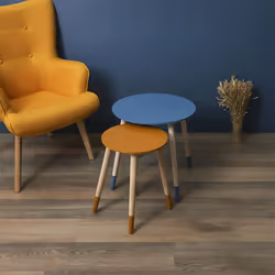 Altobuy - pony - Tables Gigognes Scandinaves Bicolores Bleu et Ocre - Bleu
