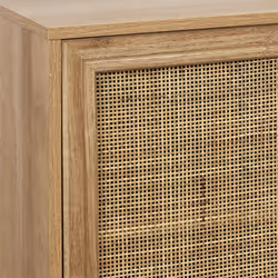 Maya - Buffet 3 Portes Effet Bois et Façades Rotin - Vue supplémentaire 7