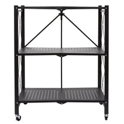 Pliss - Etagère Métallique Noire Pliable 3 Niveaux - Noir