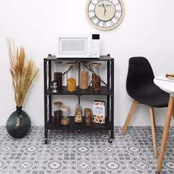 Pliss - Etagère Métallique Noire Pliable 3 Niveaux - Noir