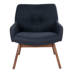 Altobuy - harrow - Fauteuil Noyer Massif Naturel et Tissu Gris Foncé - Gris