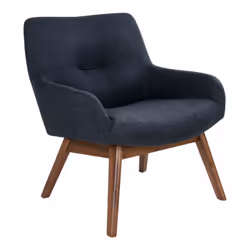 Altobuy - harrow - Fauteuil Noyer Massif Naturel et Tissu Gris Foncé - Gris
