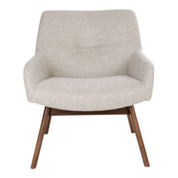 Altobuy - harrow - Fauteuil Noyer Massif Naturel et Tissu Sable - Beige