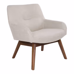 Altobuy - harrow - Fauteuil Noyer Massif Naturel et Tissu Sable - Beige