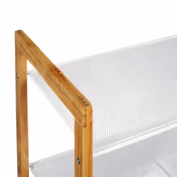 Lovia - Meuble à Chaussures 3 Etages Métal Blanc et Bois - Blanc - Vue supplémentaire 4