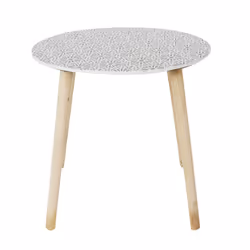 Altobuy - dissa - Lot de 2 Tables Gigognes Motifs Floraux Pieds Bois - Naturel - Vue supplémentaire 5