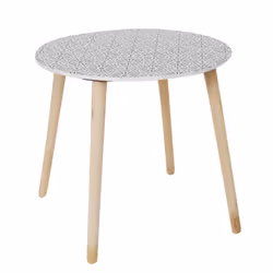 Altobuy - dissa - Lot de 2 Tables Gigognes Motifs Floraux Pieds Bois - Naturel - Vue supplémentaire 6