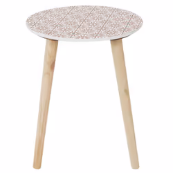 Altobuy - dissa - Lot de 2 Tables Gigognes Motifs Floraux Pieds Bois - Naturel - Vue supplémentaire 7