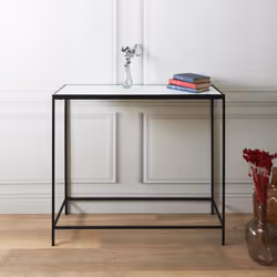Altobuy - motsa - Console Plateau Verre Imitation Marbre - Blanc