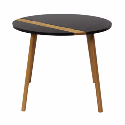 Altobuy - trazen - Lot de 2 Tables Gigognes Noires et Relief Bambou