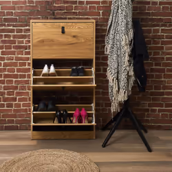 Clary - Meuble à Chaussures 3 Portes Effet Bois - Marron clair