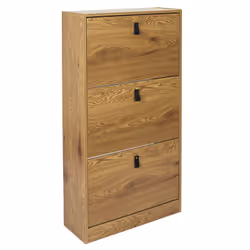 Clary - Meuble à Chaussures 3 Portes Effet Bois - Marron clair - Vue supplémentaire 4