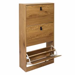 Clary - Meuble à Chaussures 3 Portes Effet Bois - Marron clair - Vue supplémentaire 5