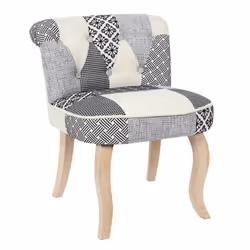 GIADA - Fauteuil Baroque Patchwork Motifs Grisés