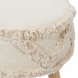 Altobuy - skully - Tabouret Scandinave Beige Motifs Imitation Fourrure - Beige - Vue supplémentaire 4