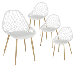 Tressie - Lot de 4 Chaises Blanches Coque Arrondie - Blanc
