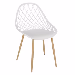 Tressie - Lot de 4 Chaises Blanches Coque Arrondie - Blanc
