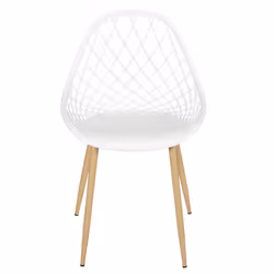 Tressie - Lot de 4 Chaises Blanches Coque Arrondie - Blanc - Vue supplémentaire 4