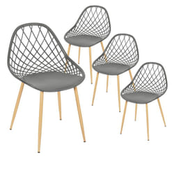 Tressie - Lot de 4 Chaises Grises Coque Arrondie - Gris