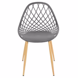 Tressie - Lot de 4 Chaises Grises Coque Arrondie - Gris