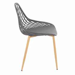 Tressie - Lot de 4 Chaises Grises Coque Arrondie - Gris - Vue supplémentaire 4