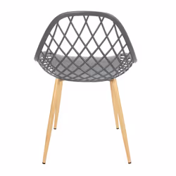 Tressie - Lot de 4 Chaises Grises Coque Arrondie - Gris - Vue supplémentaire 5