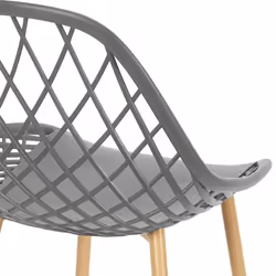 Tressie - Lot de 4 Chaises Grises Coque Arrondie - Gris - Vue supplémentaire 6