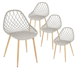 Tressie - Lot de 4 Chaises Gris Taupe Coque Arrondie - Taupe