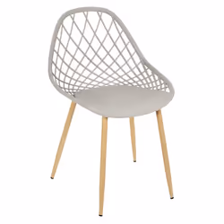 Tressie - Lot de 4 Chaises Gris Taupe Coque Arrondie - Taupe