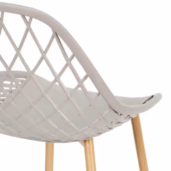 Tressie - Lot de 4 Chaises Gris Taupe Coque Arrondie - Taupe - Vue supplémentaire 7
