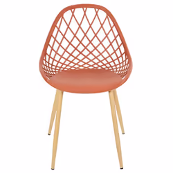 TRESSIE - Lot de 4 Chaises Terracotta Coque Arrondie - Vue supplémentaire 4
