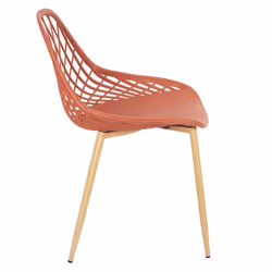 TRESSIE - Lot de 4 Chaises Terracotta Coque Arrondie - Vue supplémentaire 5