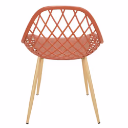 TRESSIE - Lot de 4 Chaises Terracotta Coque Arrondie - Vue supplémentaire 6