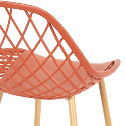 TRESSIE - Lot de 4 Chaises Terracotta Coque Arrondie - Vue supplémentaire 7