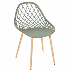 Tressie - Lot de 4 Chaises Vertes Coque Arrondie - Vert