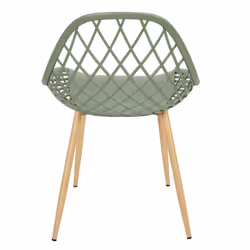 Tressie - Lot de 4 Chaises Vertes Coque Arrondie - Vert - Vue supplémentaire 6
