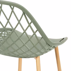 Tressie - Lot de 4 Chaises Vertes Coque Arrondie - Vert - Vue supplémentaire 7