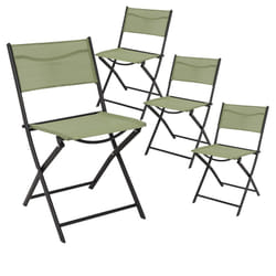 Melom - Lot de 4 Chaises Pliantes Textilène Vert - Vert