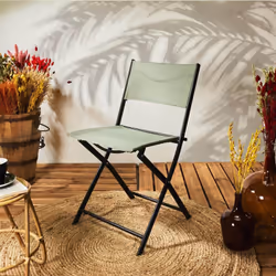 Melom - Lot de 4 Chaises Pliantes Textilène Vert - Vert